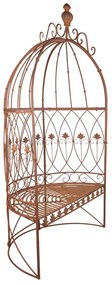 Foisor de gradina cu banca, maro, din metal, aspect vintage