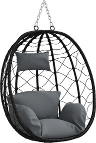 vidaXL Scaun suspendat ou Manual Antracit 91,5 x 60 x 110 cm poliratan