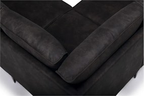 Colțar gri antracit cu tapițerie din imitație de piele (colț pe partea stângă ) Copenhagen – Scandic