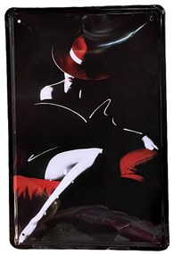 Placa metalica WOMAN IN BLACK, 20x30cm