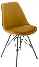 Set 4 scaune moderne Scandinavia catifea galben mustar