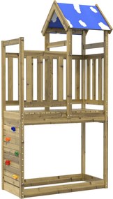 vidaXL Turn de joacă Maro 110.5 x 52.5 x 215 cm Lemn impregnate solid