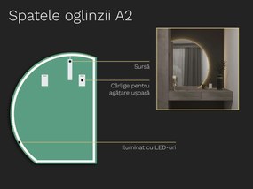 Oglindă atipică cu iluminare LED A2 65x84