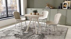 Mazzoni ALMO 80 Bej (Șampanie)/picioare bej - MASĂ ROTUNDĂ CU PICIOARE Y LOFT/INDUSTRIAL PENTRU BUCĂTĂRIE LIVING SAU SUFRAGERIE