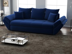Canapea extensibilă dumonde cu ladă de depozitare si sezut confortabil din spuma high-density, Loana Royal Blue 250x100 cm