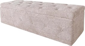 Bancheta tapitata cu spatiu de depozitare Extravagancia 140cm, boucle champagne greige