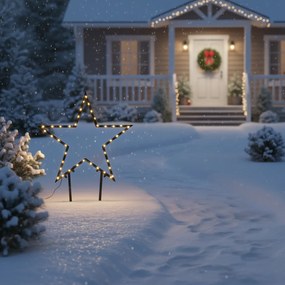 Spot luminos de Crăciun Stea de Crăciun Negru 60cm incl. LED IP44 - Kas