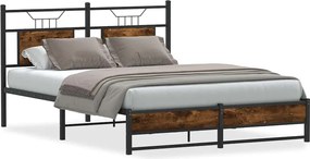 vidaXL Cadru pat fără saltea stejar fumuriu 140x200 cm lemn prelucrat