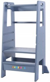 Turn de Invatare pentru Copii - Inaltator de tip Learning Tower cu Treapta de urcare antiderapanta si Balustrade de Protectie - Suporto
