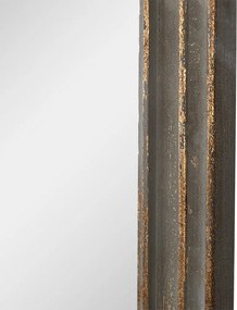Oglinda de perete, verde, din lemn, aspect vintage, 75x4x110 cm