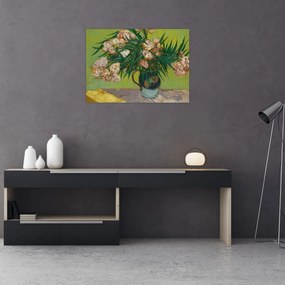 Tablou pe sticlă - Vincent van Gogh, Oleanders, reproducere (70x50 cm)