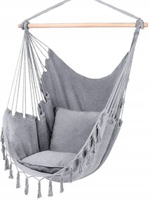 ShopJK SCAUN SUSPENDAT GRI DESCHIS XXL BRAZILIAN + 2X PERNĂ