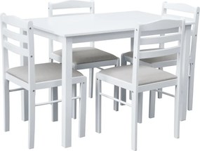 Set de sufragerie 1+4, alb/gri bej, SOMIN