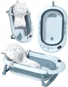 Cada de baie pliabilă pentru copii VAIANA PREMIUM cu pernă - mai multe culori Albastru