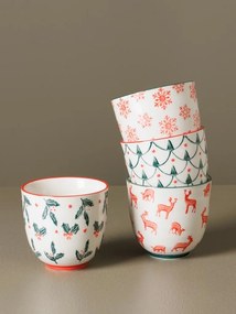 Set 4 cani din ceramica, cu motive de iarna, Givra