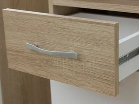 Mobilier baie Lomesa MDF (Stejar wotan + Alb lamel) (cu sifon). 1103972