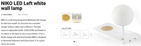 Aplica LED ultramoderna USB / Wireless charger NIKO stanga