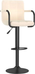 vidaXL Scaun de bar, crem, material textil