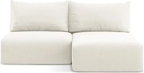 Colțar crem extensibil/cu spațiu de depozitare cu tapițerie din catifea (cu colț pe partea dreaptă/cu șezlong) Kalena – Makamii