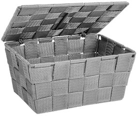 Organizer cu capac ADRIA, recipient pentru baie, WENKO, gri