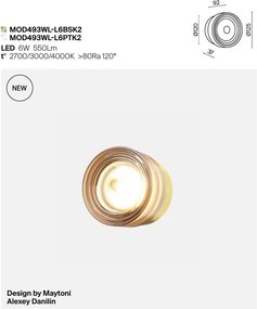 Mini Aplica LED CCT cu striatii Olo alama