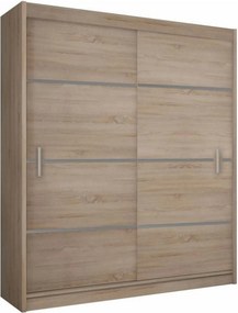 Dulap MERINA, PAL, stejar sonoma/gri, PAL melaminat, cu 2 usi, 150x60x