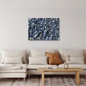 Tablou pe sticlă cu pietre pe plajă (70x50 cm)
