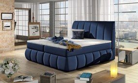 Pat boxspring, tapitat, 160X200 cm, Vincenzo 162, Eltap (Culoare: Bleumarin)