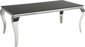 Masa Dining Eleganta, Sticla, Negru, Modern Barock 200cm