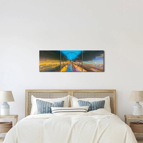 Tablou - Pictură abstractă (cu ceas) (90x30 cm)