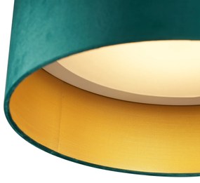 Plafonieră modernă verde catifea 40cm incl. LED cu 3 trepte de intensitate luminoasă - Sue