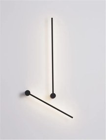 Aplica LED de perete design minimalist Synthesi negru H-90cm