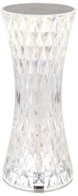 Lampa de masa cu baterii, plastic transparent cu efect de cristal Gixi transparent 8cm