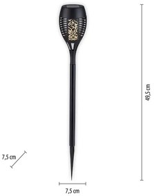 JUST LIGHT. 19106-18-3 - Set 3x LED lampă solară FACKEL LED/0,24W/1,2V negru