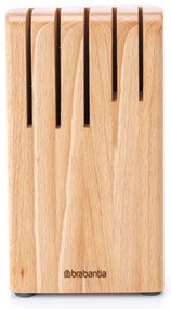 Suport pentru cuțite Brabantia Profile 1003297, Până la 5 cuțite, Design elegant, Fag, Maro