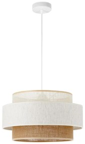 Lustră pe cablu BOHO 1xE27/60W/230V Ø 40 cm alb/iută