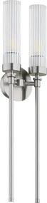 Aplica de perete stil elegant PRESTON 2 nickel/sticla clara