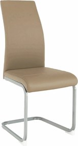 Scaun NOBATA, maro Taupe/gri, piele ecologica/metal, 42x56x99 cm
