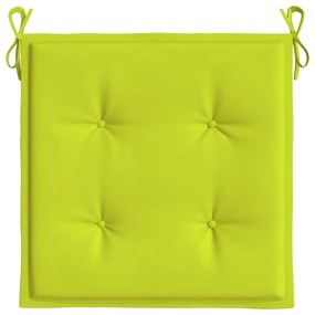 Perne scaun de gradina 2 buc., verde deschis, 50x50x3cm, textil 2, verde aprins, 50 x 50 x 3 cm