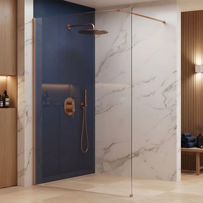 Paravan de dus Rea Flexi Transparent / Brush Copper 140