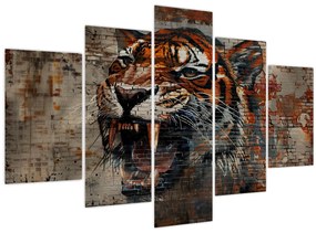 Tablou - Tigru din Cărămizi (150x105 cm)