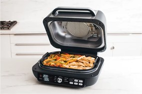 Gratar electric Ninja Foodi MAX PRO AG651EU, 2460W, 3.8L, Functie gratar si Air fryer, Cyclonic Air, Smart Cook, Negru/inox