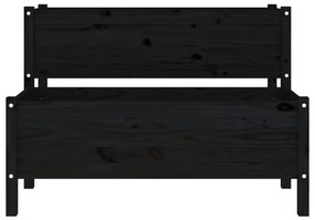 Jardiniera, negru, 110x84x75 cm, lemn masiv de pin