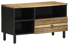 vidaXL Dulap TV, negru, 80x33,5x46 cm, lemn masiv de mango brut