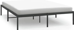 vidaXL Cadru pat metalic, negru, 140x200 cm