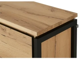 Bufet Cu 3 Usi, 2 Sertare Si 2 Nise Reno, Smoked Oak, Furnir Din Lemn Masiv, 230 Cm