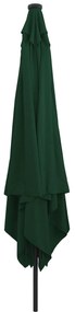 vidaXL Parasol de Grădină Verde și Negru 295 x 295 x 245 cm