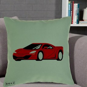 Perna Personalizata Masina Sport Rosie Grafic, 40x40 cm, Verde, Husa Detasabila, Perna Inclusa, BEKZ®