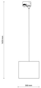 Lustră pe cablu pentru sistem de șină TRACER 1xE27/15W/230V d. 30 cm negru/maro