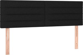 vidaXL Tăblii de pat, negru, 144x5x78/88 cm, textil